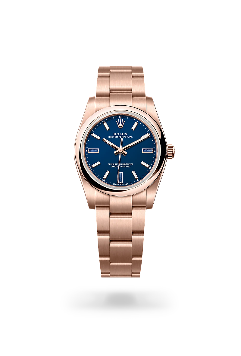 Rolex Oyster Perpetual 34, Oyster, 34 mm, or Everose, M124205-0002