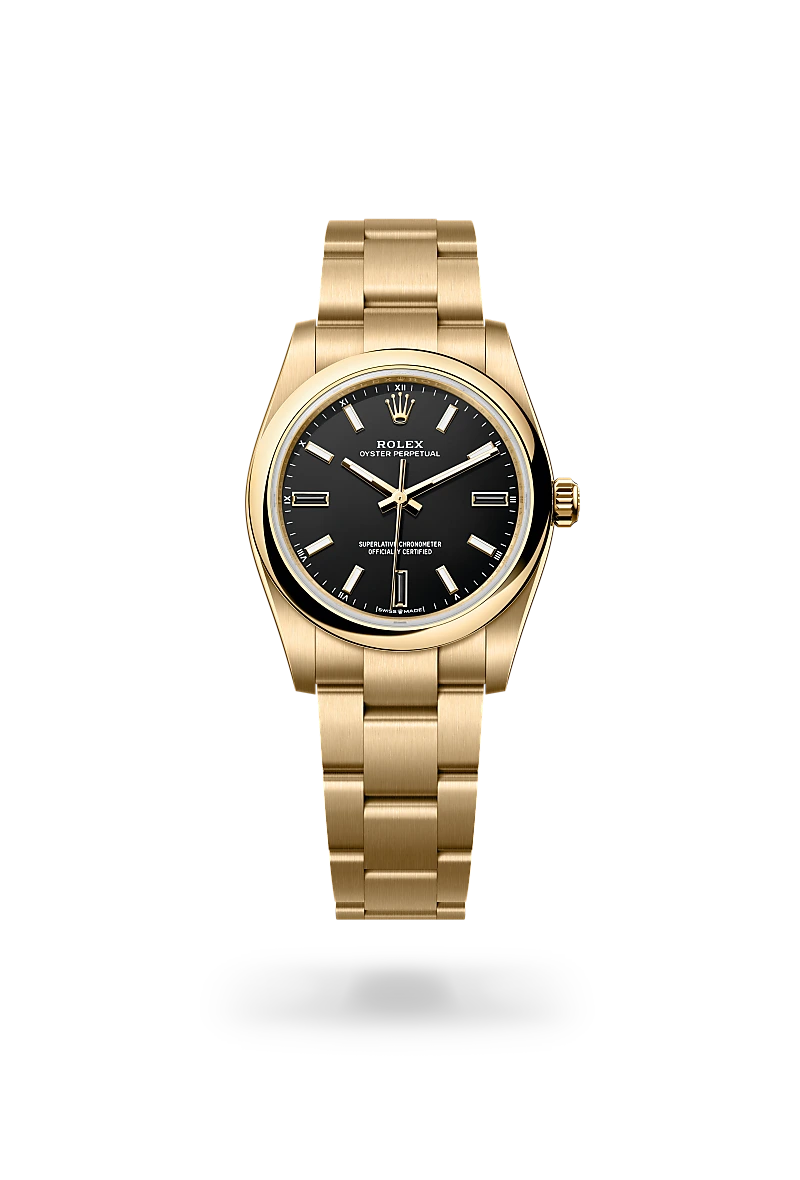 Rolex Oyster Perpetual 34, Oyster, 34 mm, or jaune, M124208-0001