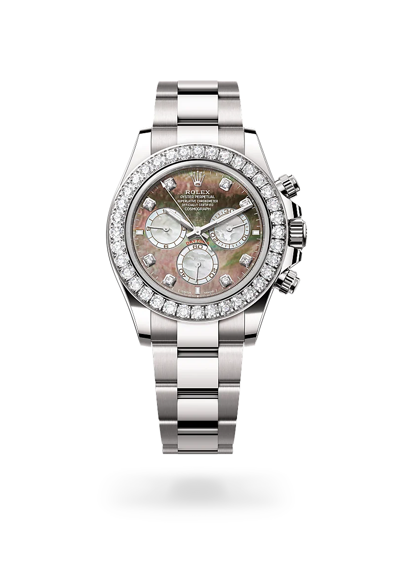 Rolex Cosmograph Daytona, Oyster, 40 mm, or gris et diamants, M126579RBR-0001