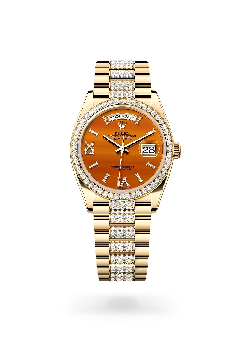 Rolex Day-Date 36, Oyster, 36 mm, or jaune et diamants, M128348RBR-0050