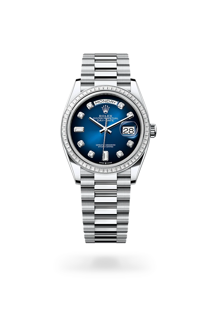 Rolex Day-Date 36, Oyster, 36 mm, platine et diamants, M128396TBR-0008