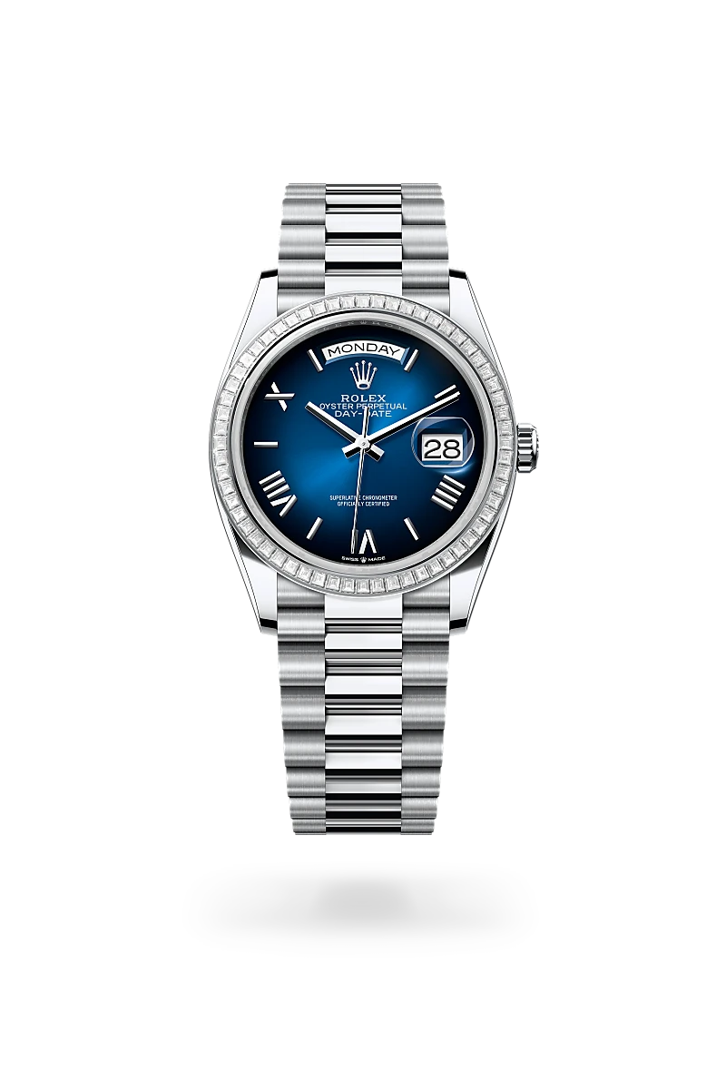 Rolex Day-Date 36, Oyster, 36 mm, platine et diamants, M128396TBR-0021