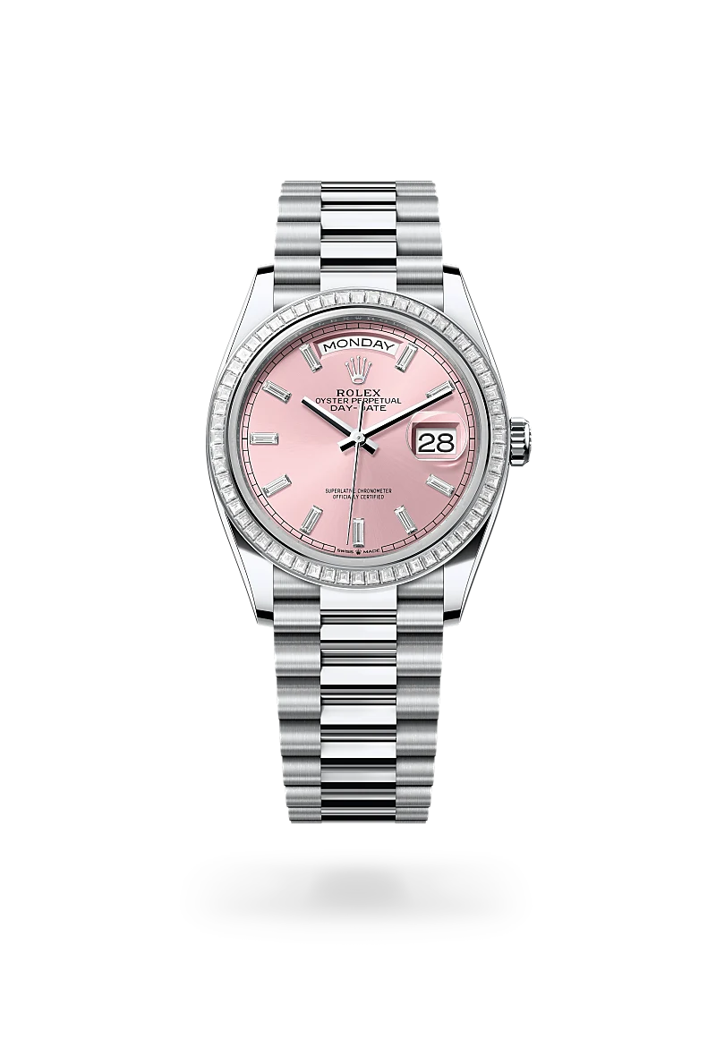 Rolex Day-Date 36, Oyster, 36 mm, platine et diamants, M128396TBR-0025