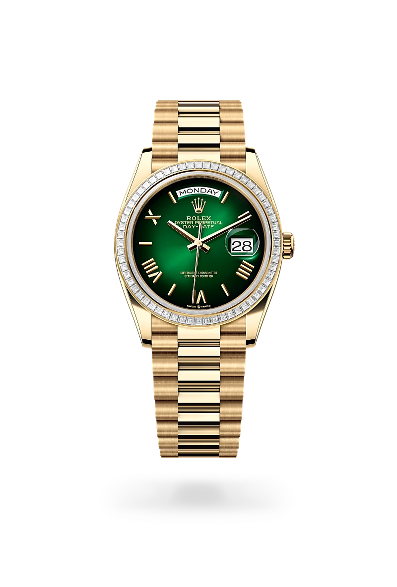Rolex Day-Date 36, Oyster, 36 mm, or jaune et diamants, M128398TBR-0028