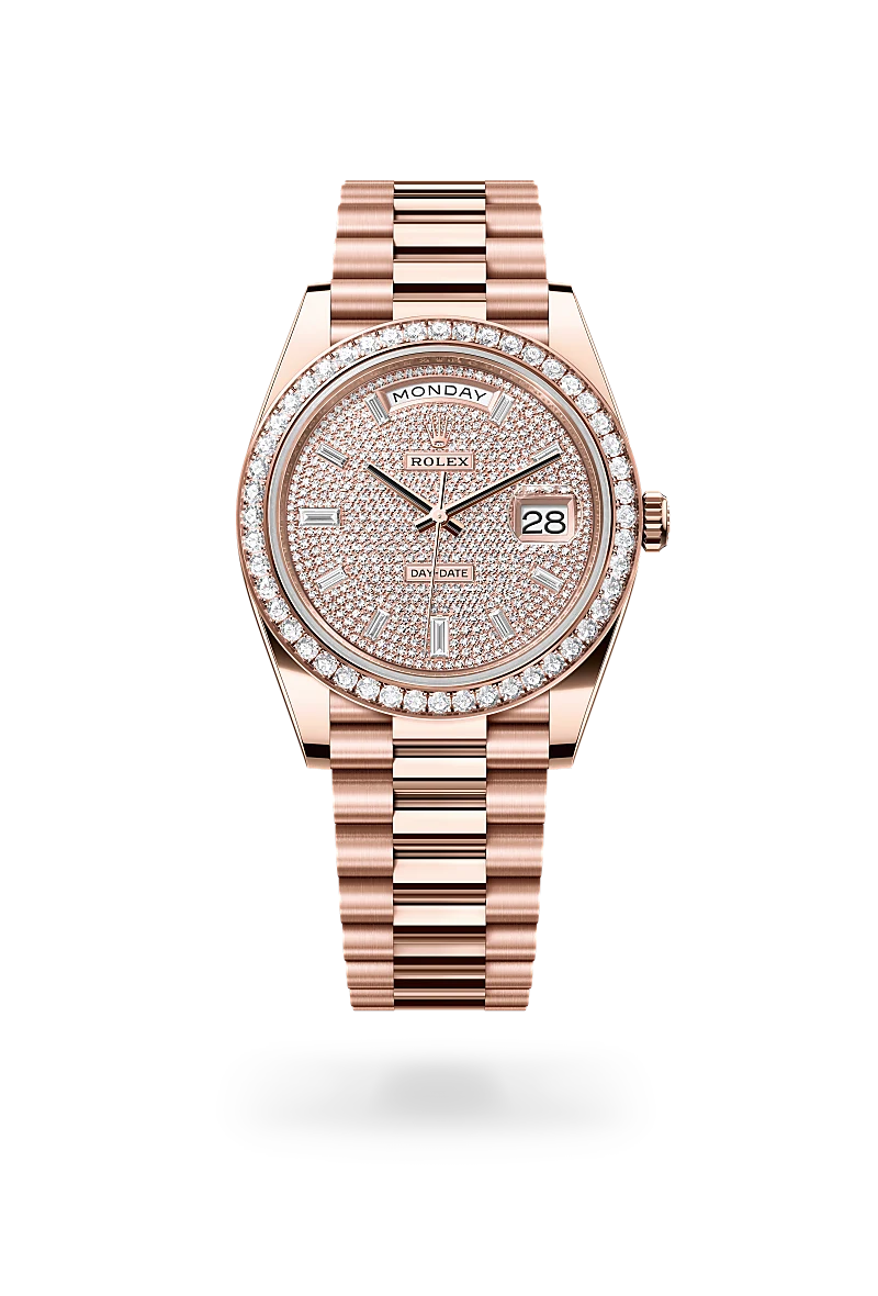 Rolex Day-Date 40, Oyster, 40 mm, or Everose et diamants, M228345RBR-0002