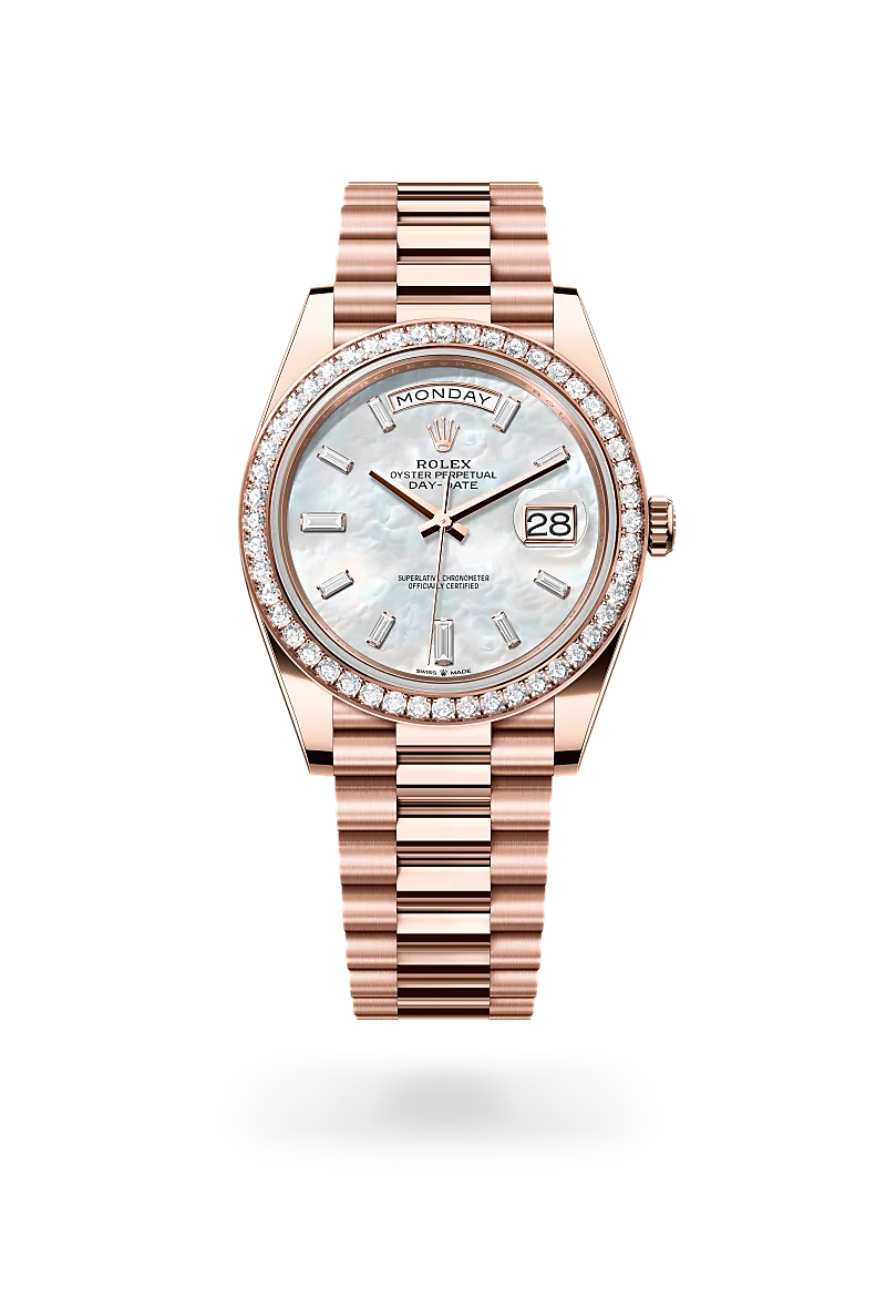 Rolex Day-Date 40, Oyster, 40 mm, or Everose et diamants, M228345RBR-0026