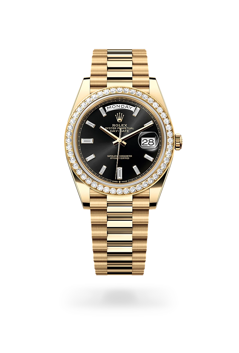 Rolex Day-Date 40, Oyster, 40 mm, or jaune et diamants, M228348RBR-0001