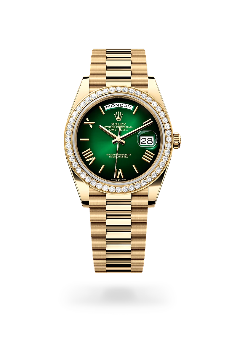 Rolex Day-Date 40, Oyster, 40 mm, or jaune et diamants, M228348RBR-0045