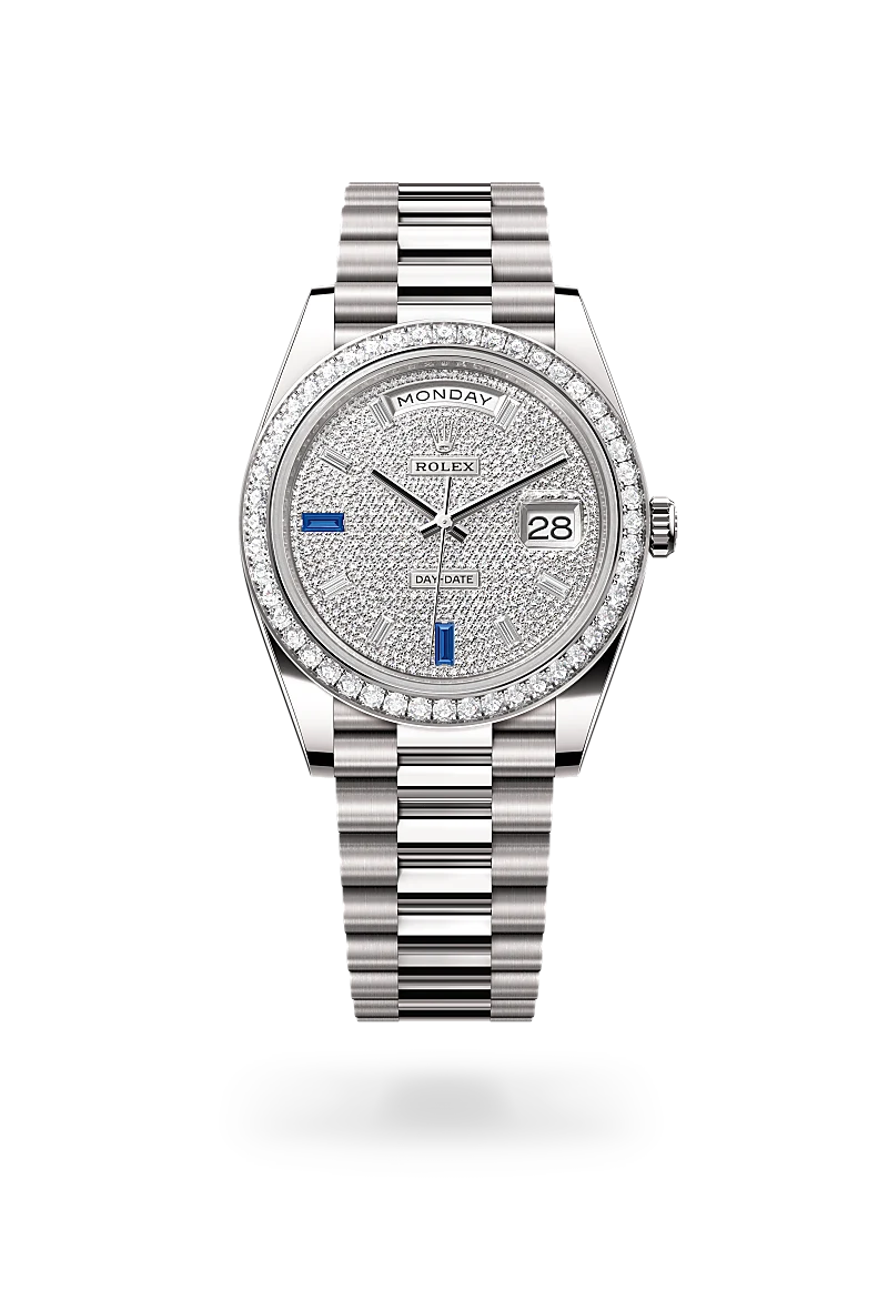 Rolex Day-Date 40, Oyster, 40 mm, or gris et diamants, M228349RBR-0036