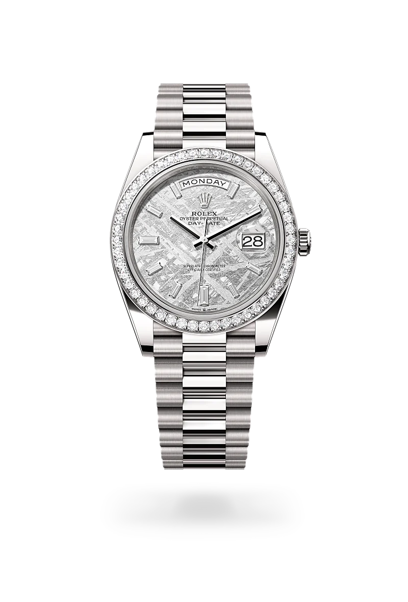 Rolex Day-Date 40, Oyster, 40 mm, or gris et diamants, M228349RBR-0040