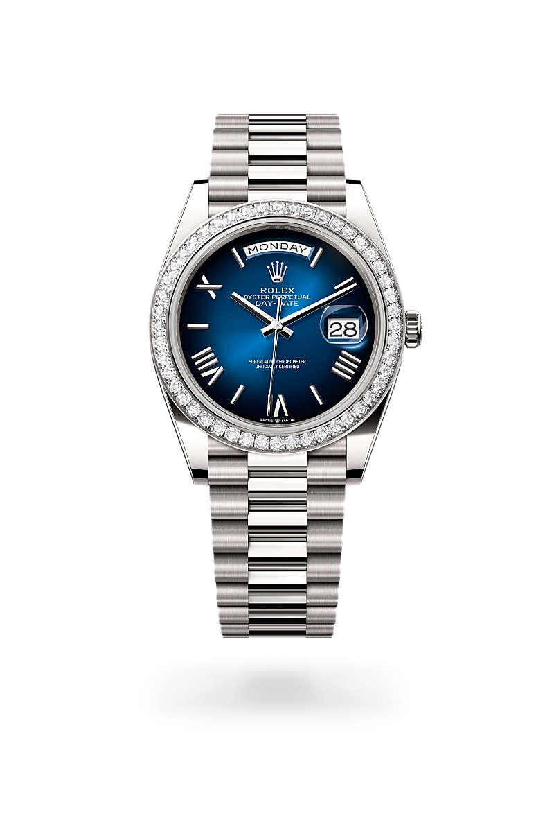 Rolex Day-Date 40, Oyster, 40 mm, or gris et diamants, M228349RBR-0045