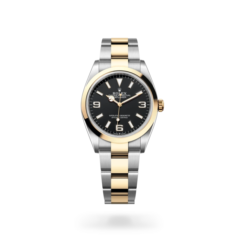 Rolex Explorer 36 in Yellow Rolesor – combination of Oystersteel and yellow gold, M124273-0001